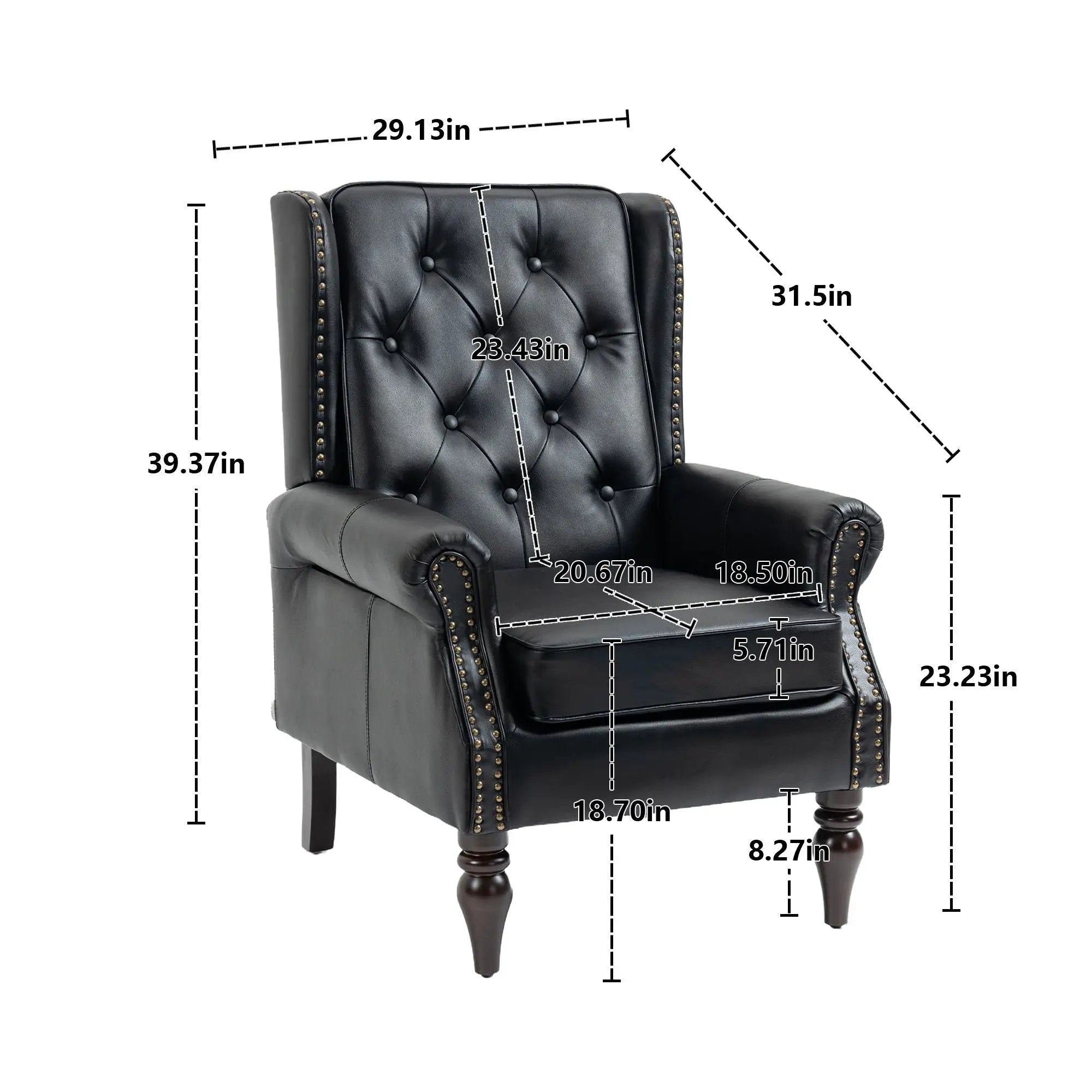 Modern Accent Armchair With Sturdy Wood Legs by Unique Piece Furniture