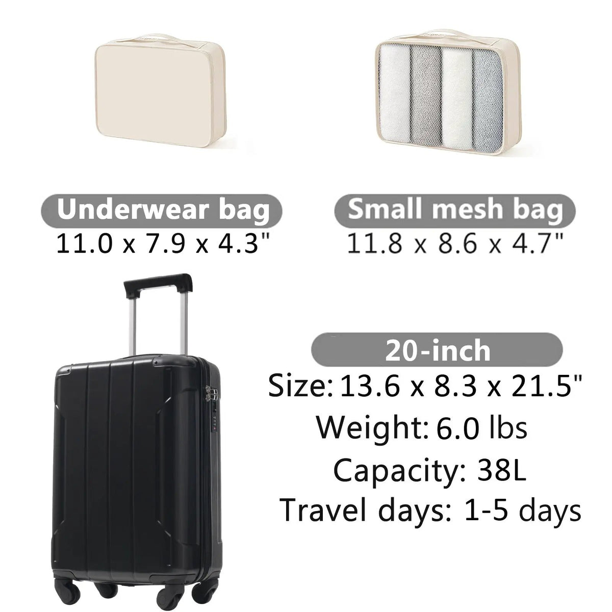 20-Inch Hardshell Carry-On Luggage by HouseOfZazla
