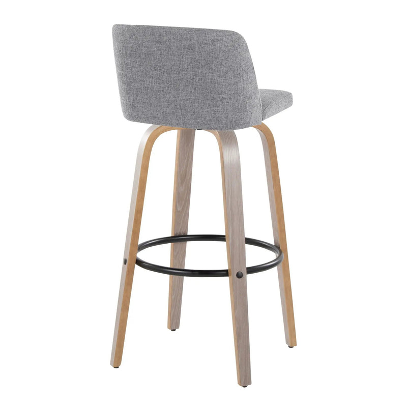 Toriano - Contemporary Fixed Height Barstool With Swivel With Round Footrest Comfort And Style (Set of 2) by HouseOfZazla