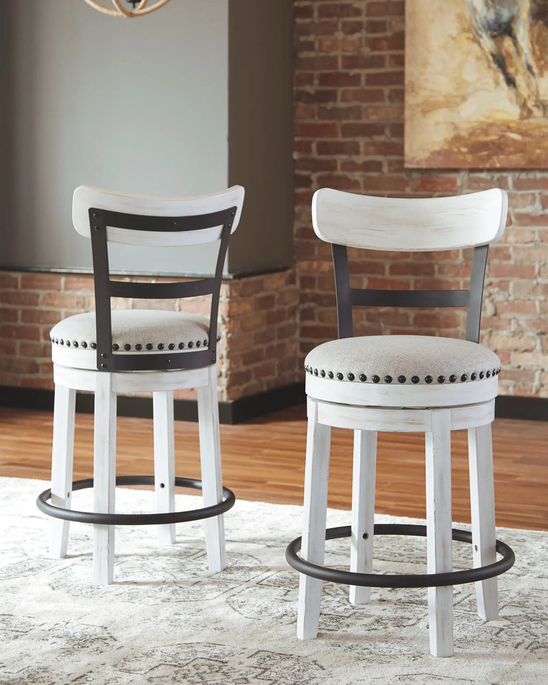 Valebeck - Full Back Swivel Stool by Unique Piece Furniture