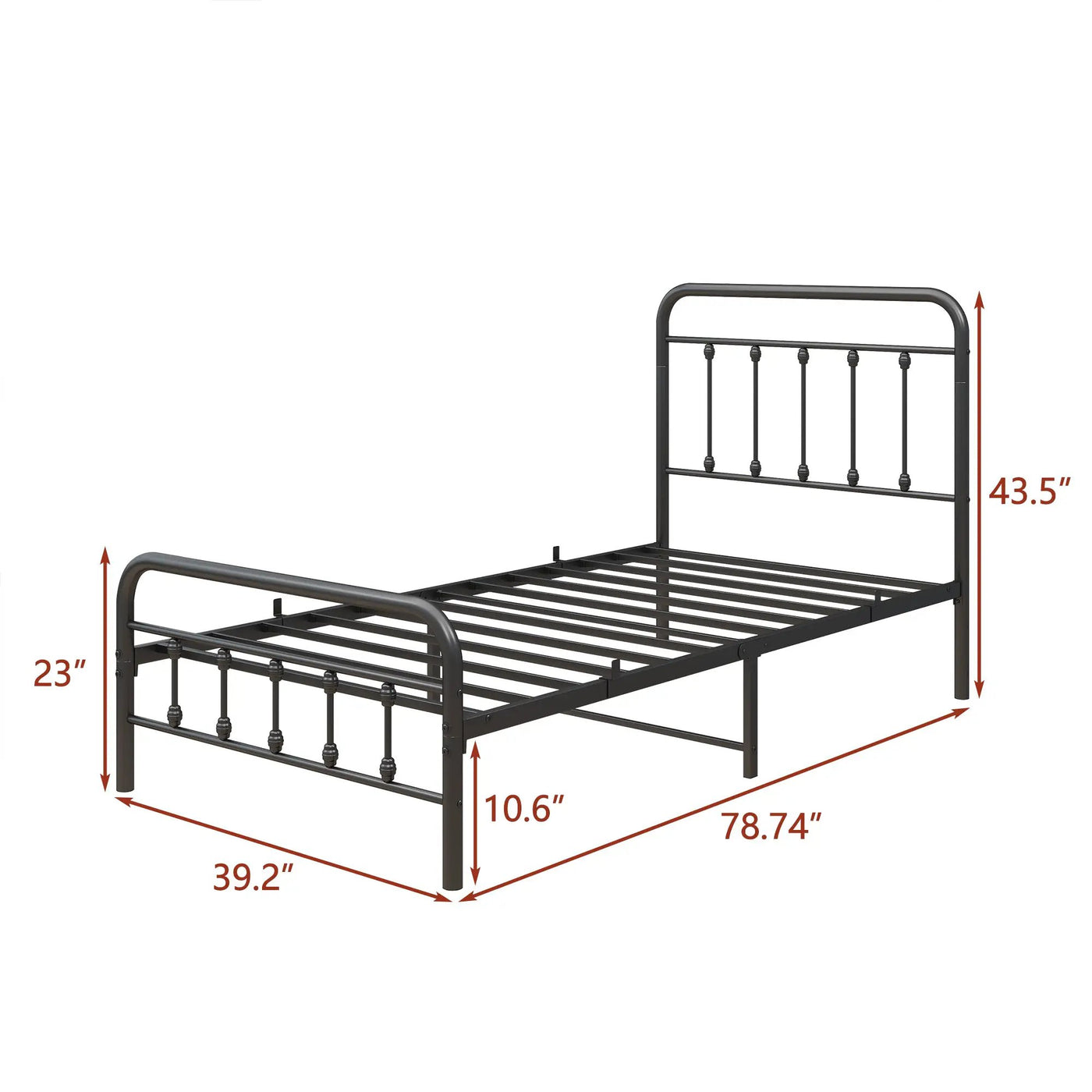 Tara Victorian-Style Steel Bed Frame by HouseOfZazla