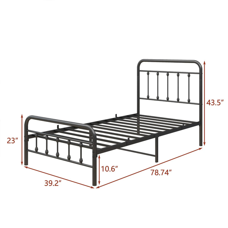 Tara Victorian-Style Steel Bed Frame by HouseOfZazla
