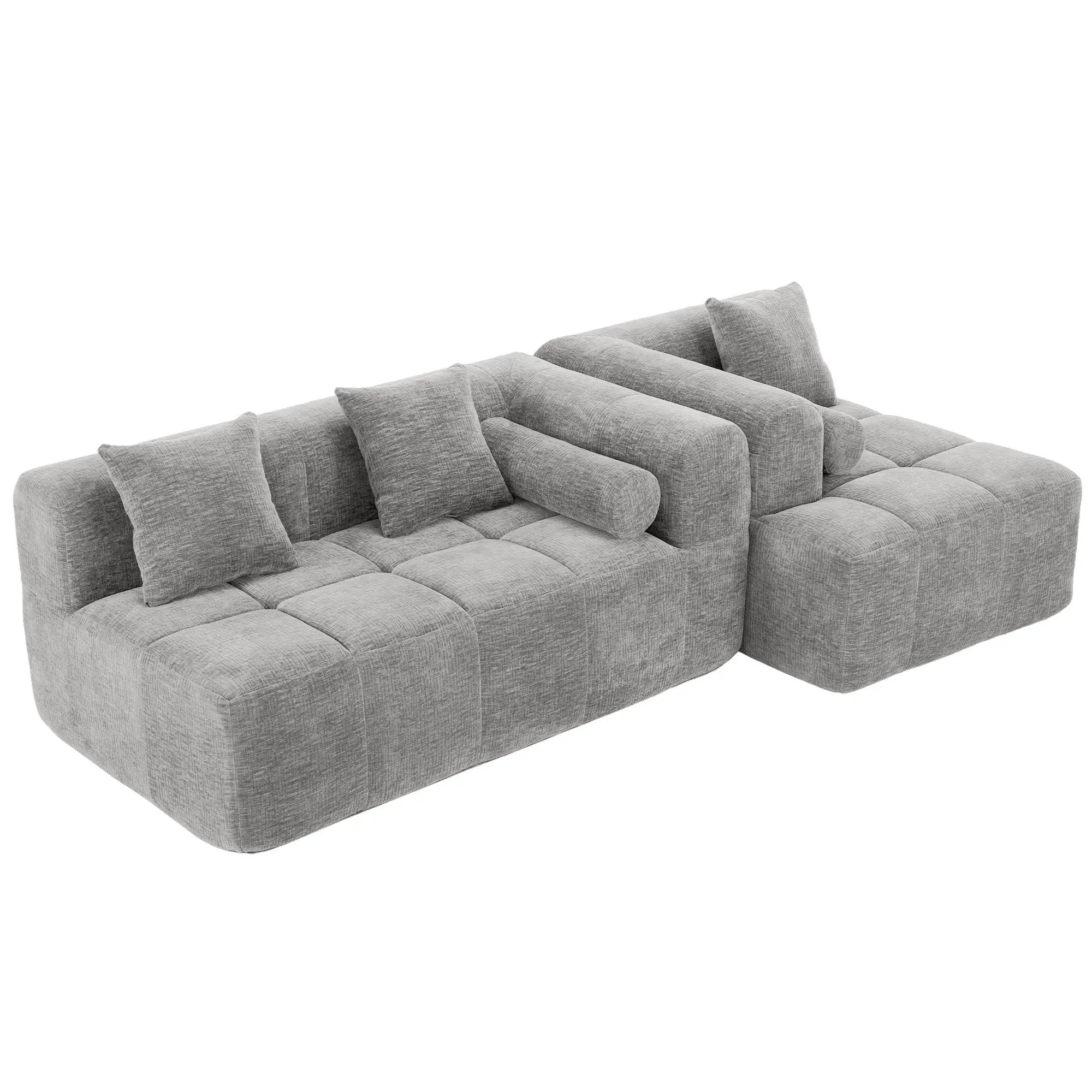 Sectional Free Combined Sofa With 2 Side Pockets by HouseOfZazla