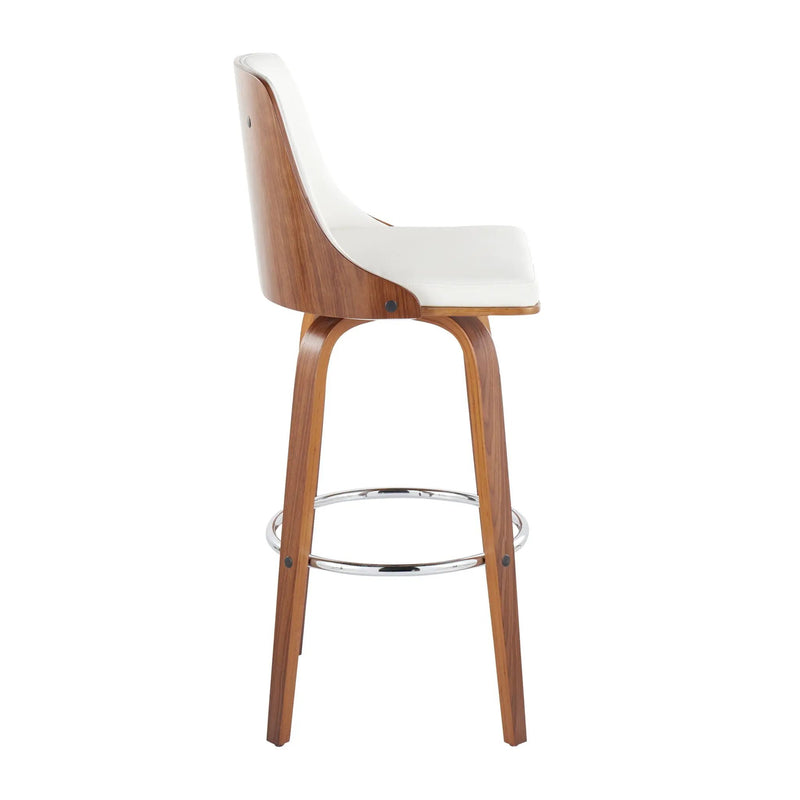 Gianna - Mid Century Modern Fixed Height Barstool With Swivel With Round Footrest (Set of 2) by Unique Piece Furniture