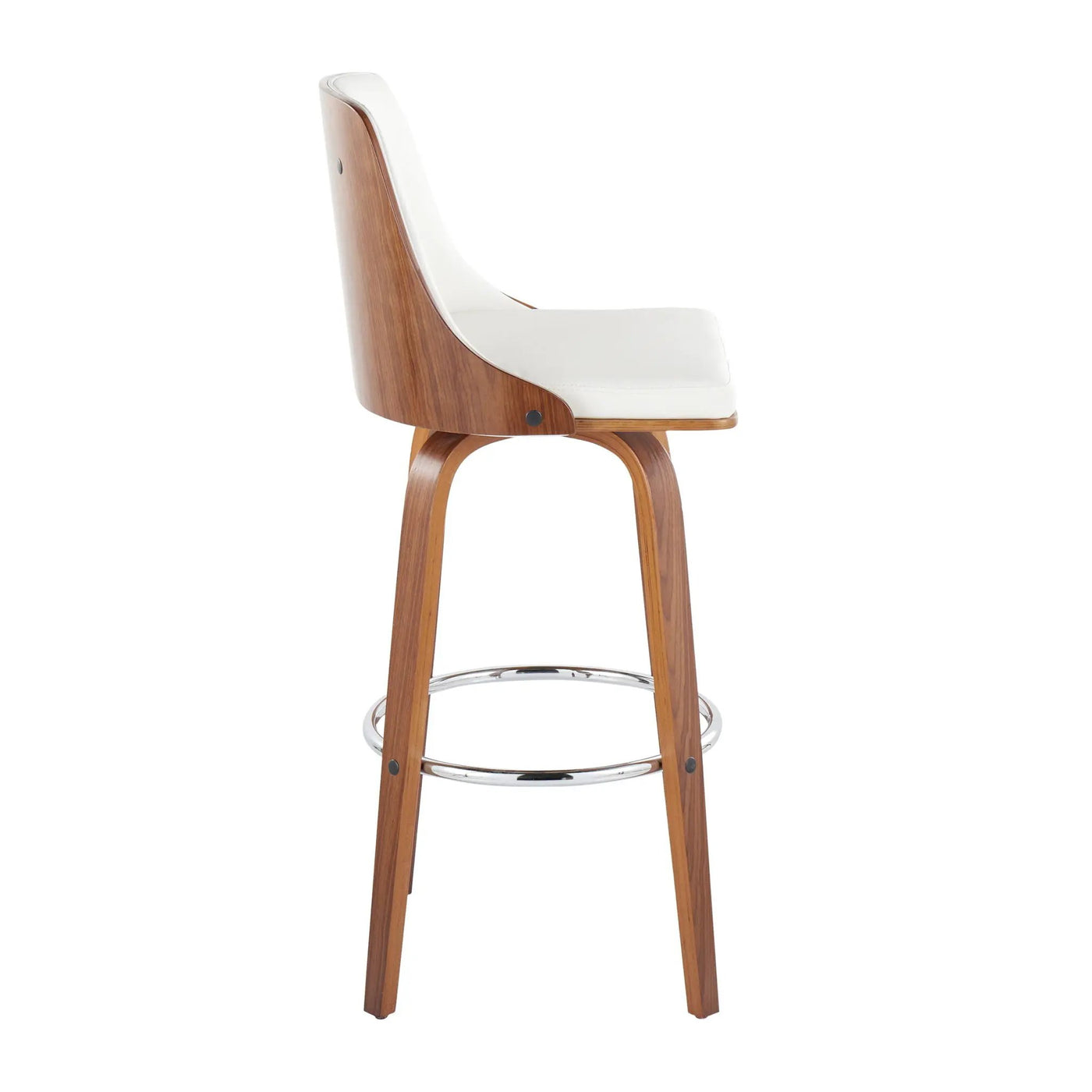 Gianna - Mid Century Modern Fixed Height Barstool With Swivel With Round Footrest (Set of 2) by HouseOfZazla