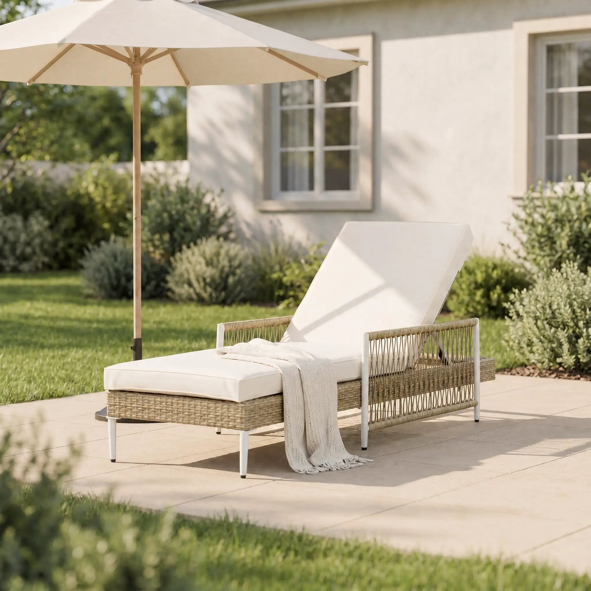 TOPMAX Outdoor All-Weather PE Rattan Chaise Lounge Set of 2 by HouseOfZazla