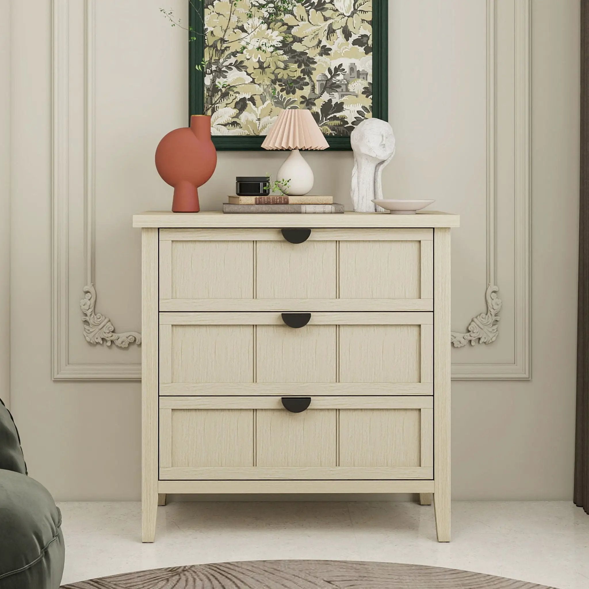 3 Drawer Cabinet, For Bedroom - Natural by HouseOfZazla