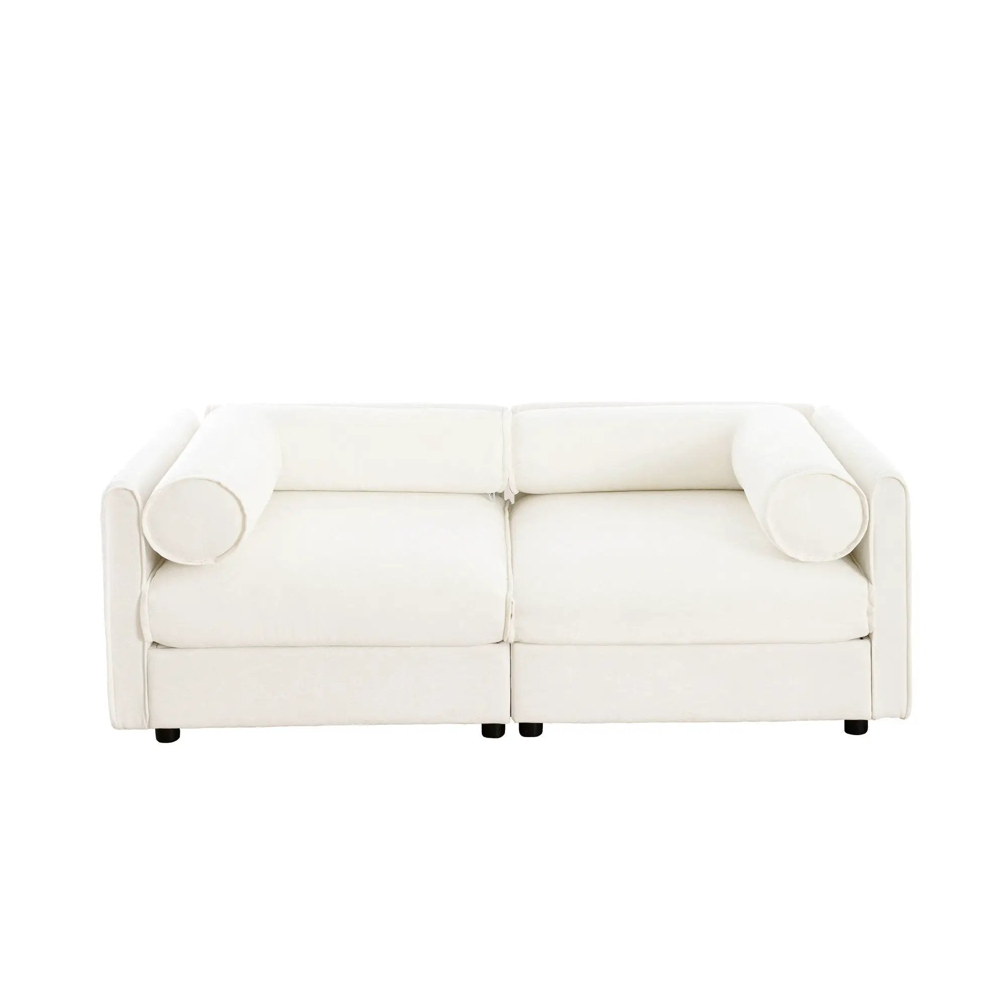 Stylish Sofa With Storage Seat And Cylindrical Backrest by Unique Piece Furniture