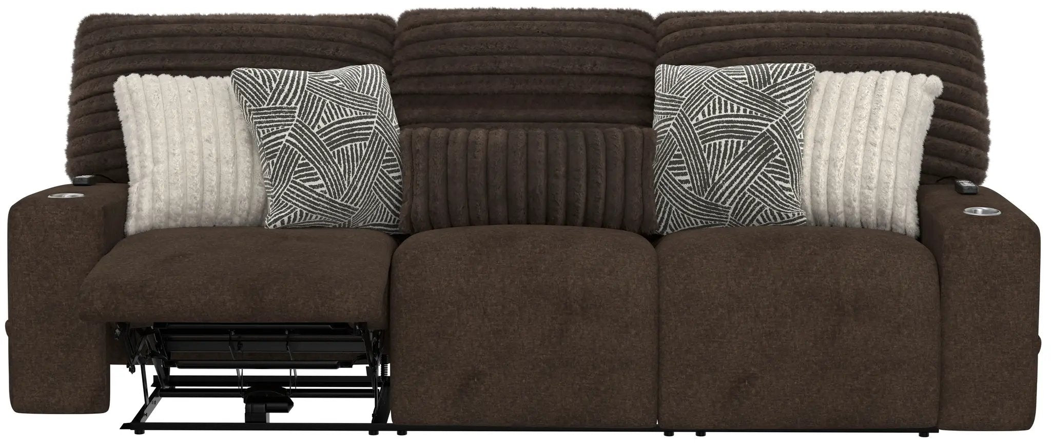 Zen - Power Reclining Sofa With CR3 Heat/Massage/Zero Gravity - Chocolate by Unique Piece Furniture