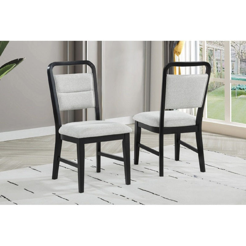 Dining Set With Round Table And 4 Upholstered Chairs - Black / Gray by HouseOfZazla
