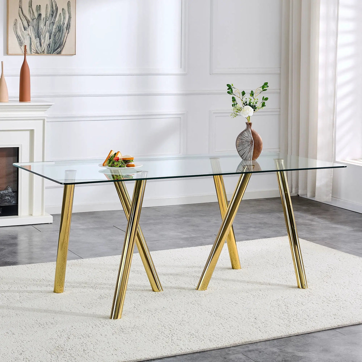 Dining Table With Transparent Surface by Unique Piece Furniture