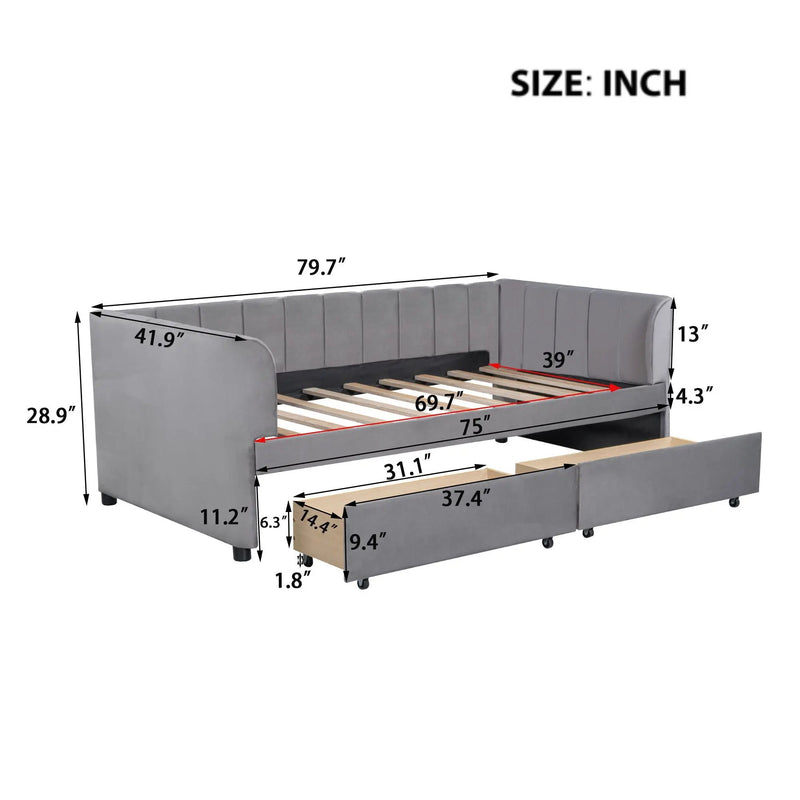 Upholstered Daybed With Ergonomic Design Backrest by Unique Piece Furniture