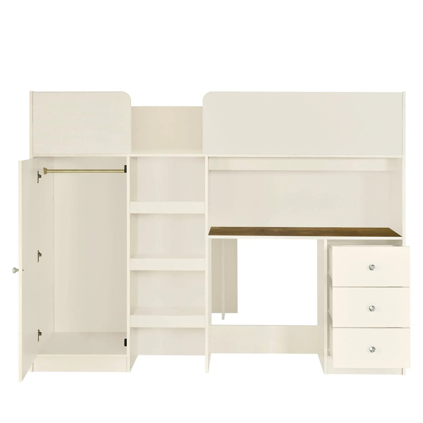 Loft Bed With Built In Wardrobe, Desk, Shelves, And Drawers by HouseOfZazla