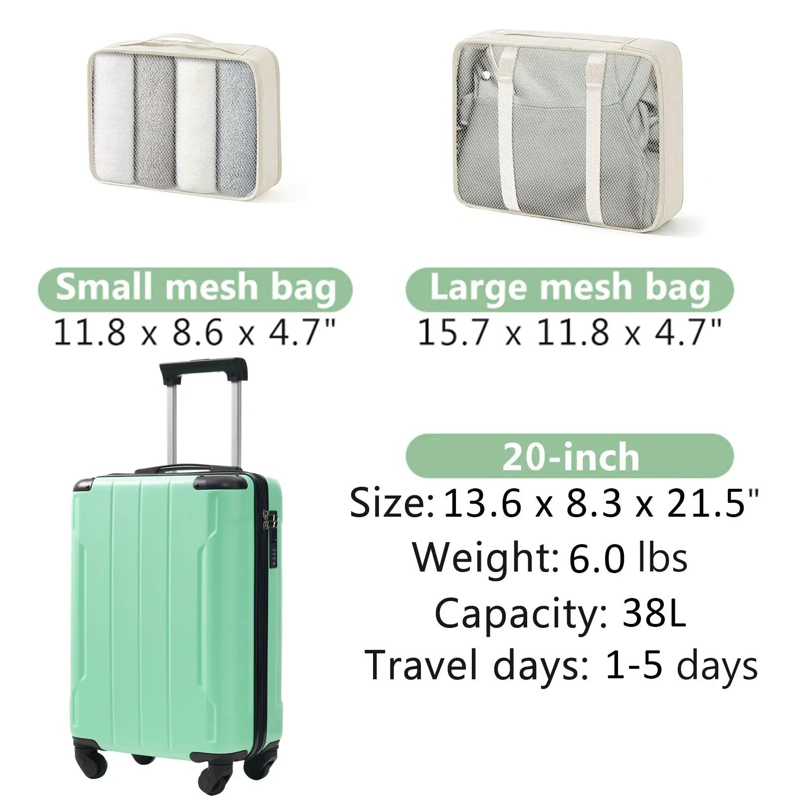 20-Inch Hardshell Carry-On Luggage by HouseOfZazla