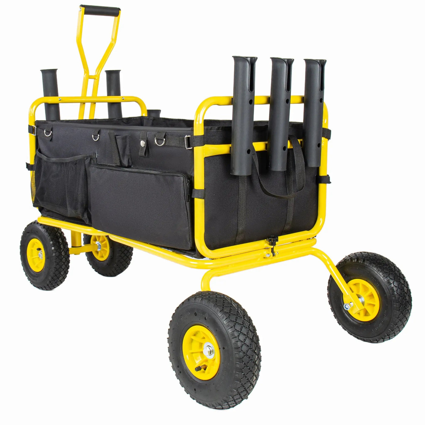 Fishing Cart Beach Cart Collapsible Wagon with 9.85'' All-Terrain Wheels by HouseOfZazla