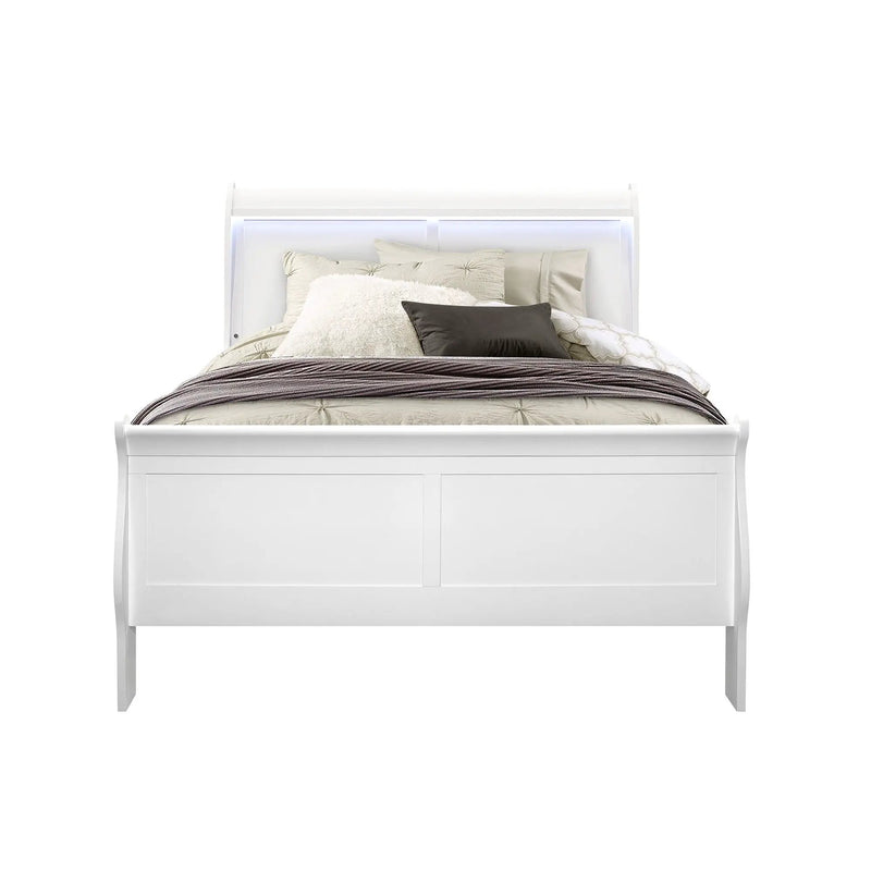Charlston - Modern Sleigh Design Bed With LED by HouseOfZazla