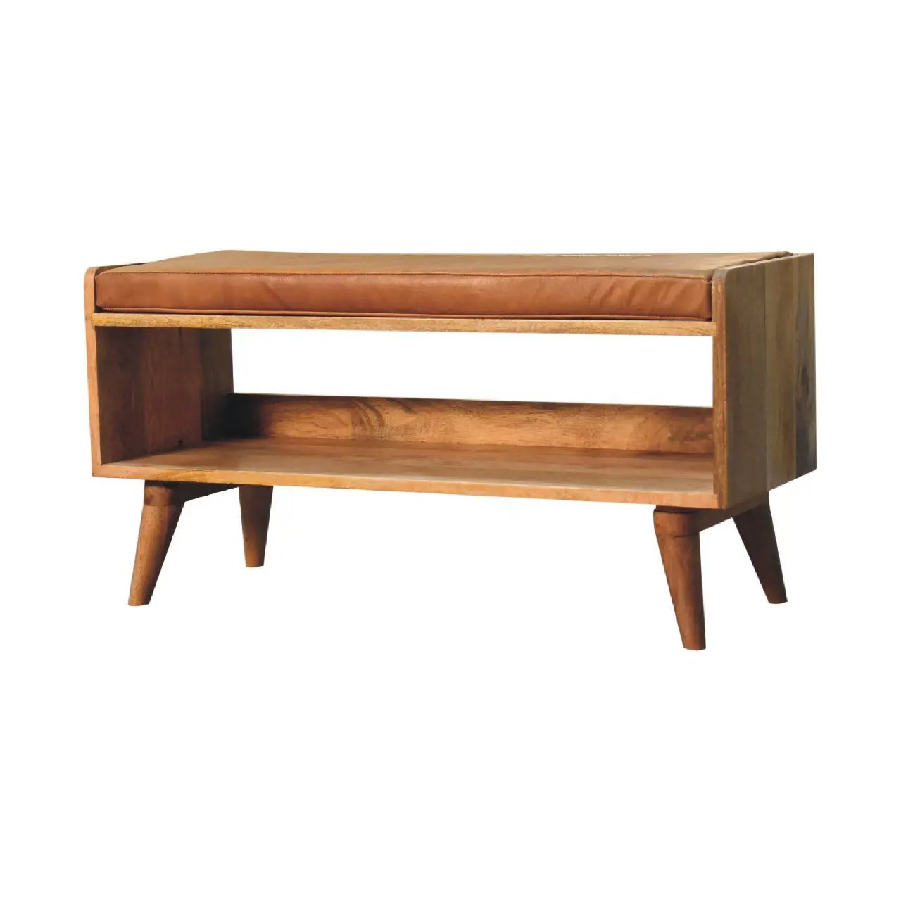 Solid Wood Bench With Upholstered Sea by Unique Piece Furniture