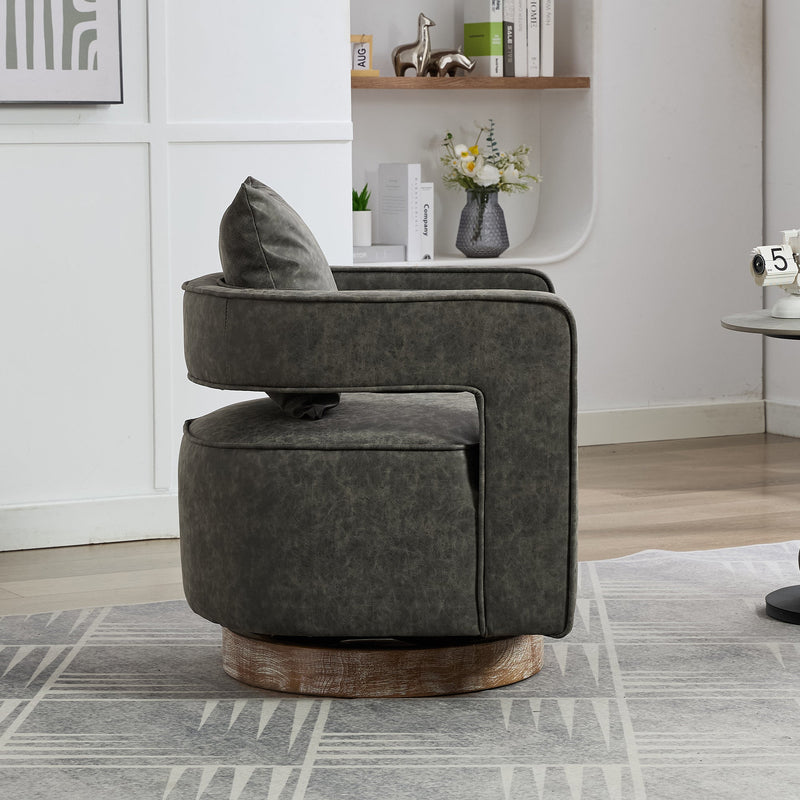 29.1"W Swivel Accent Open Back Barrel Chair by HouseOfZazla