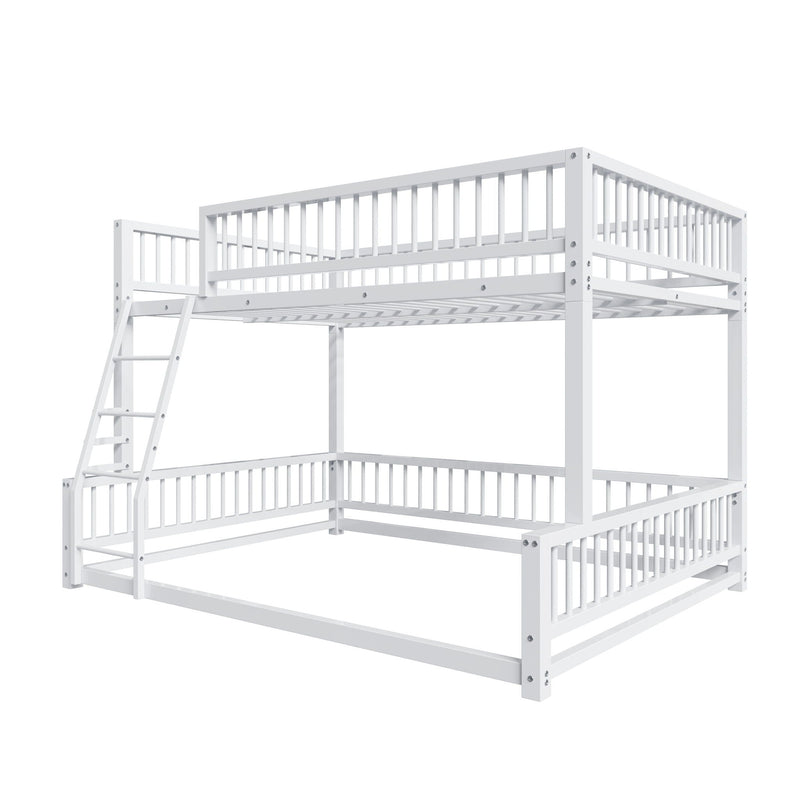 Bunk Bed Frame With Ladder And Safety Guardrails by HouseOfZazla