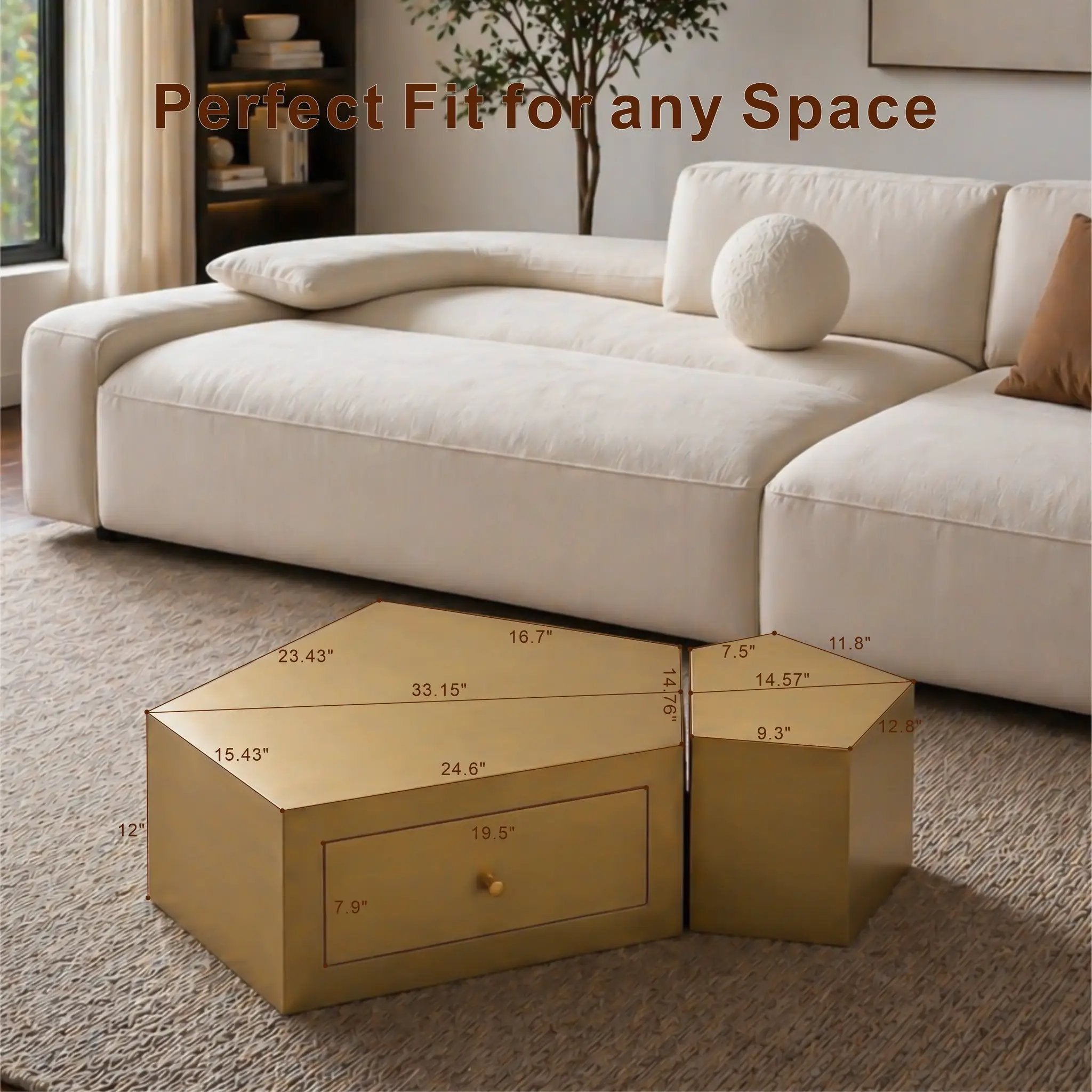Modern Geometric Coffee Table Set of 2 by HouseOfZazla