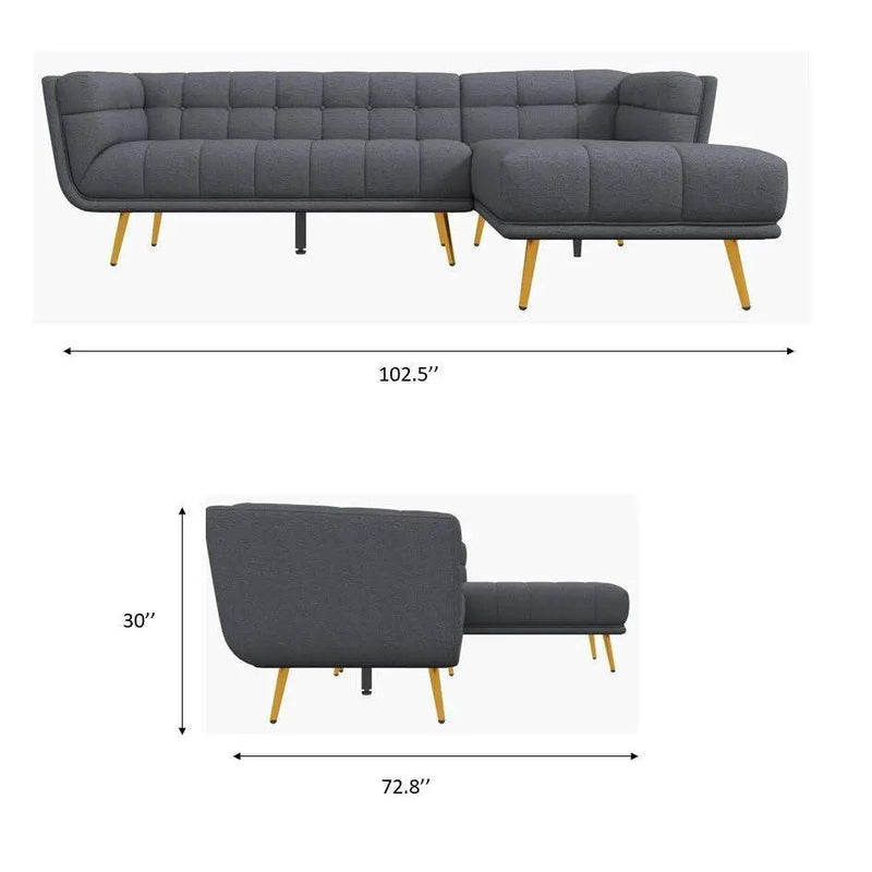Addison - L Shape Sectional Sofa Tufted by HouseOfZazla