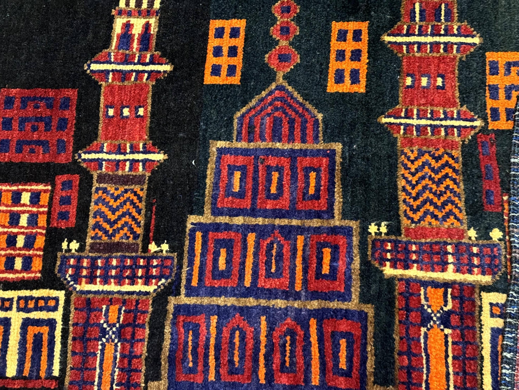 Balouch Rug 3x5, City Pictorial, Afghan Rug by Jewel Rugs