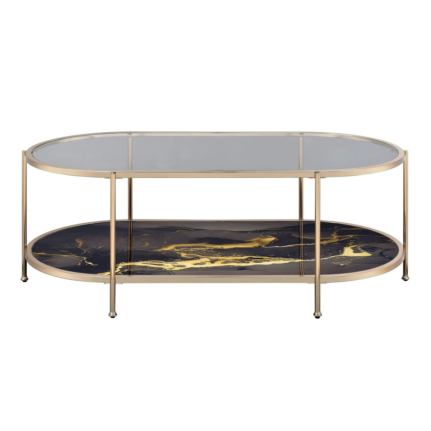 Fiorella Marble Print Glass Table by HouseOfZazla