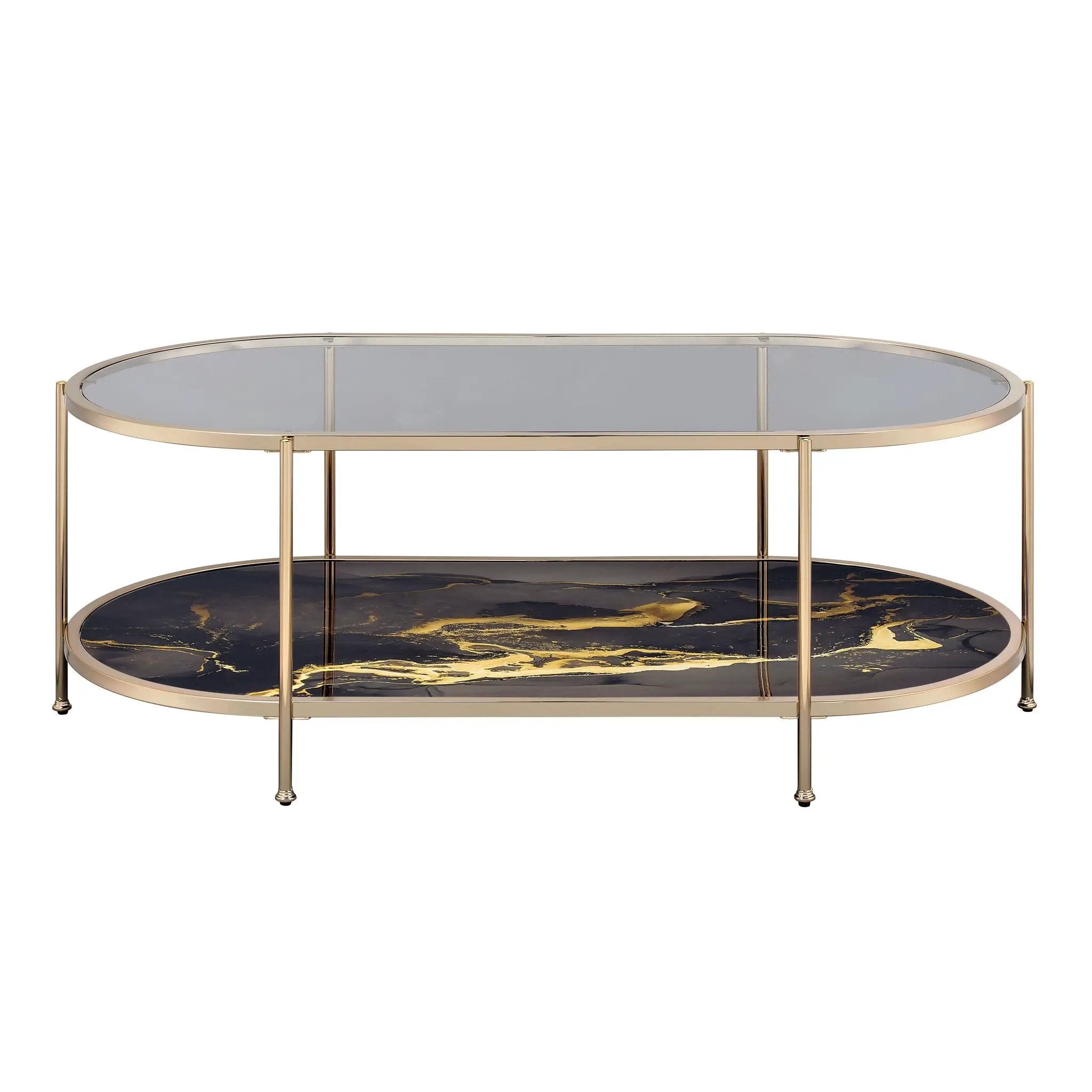 Fiorella Marble Print Glass Table by HouseOfZazla