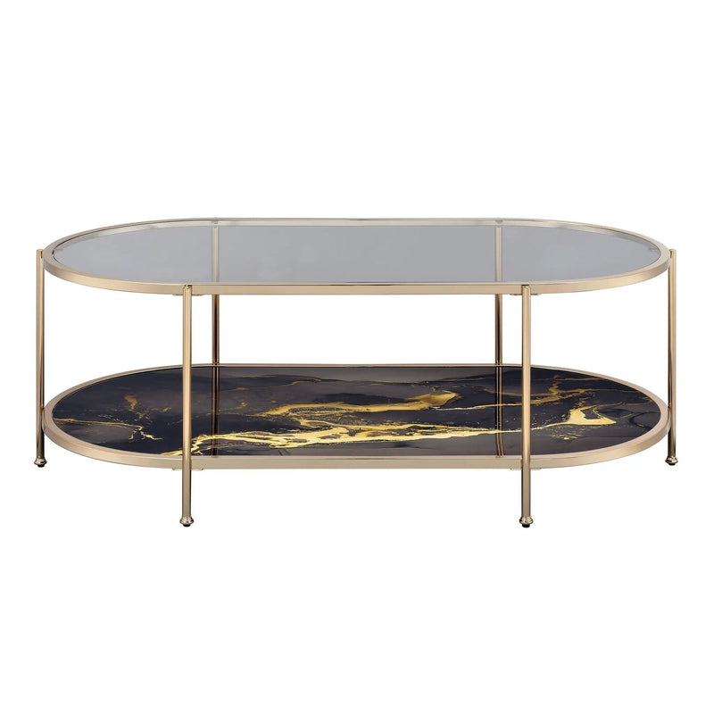 Fiorella Marble Print Glass Table by HouseOfZazla