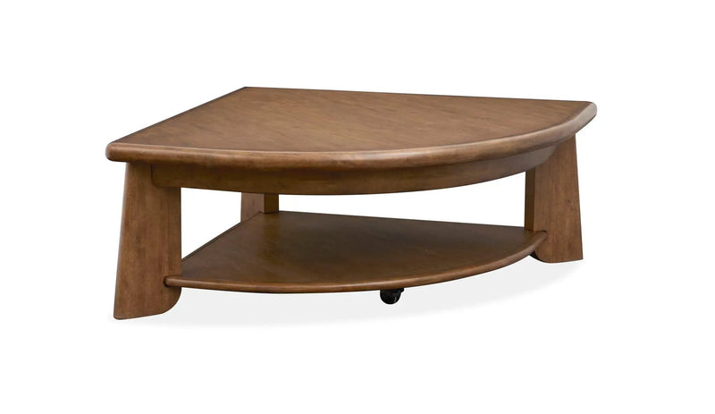 Tanner - Pie Shaped Lift Top Cocktail Table With Casters - Tawny Brown by Unique Piece Furniture
