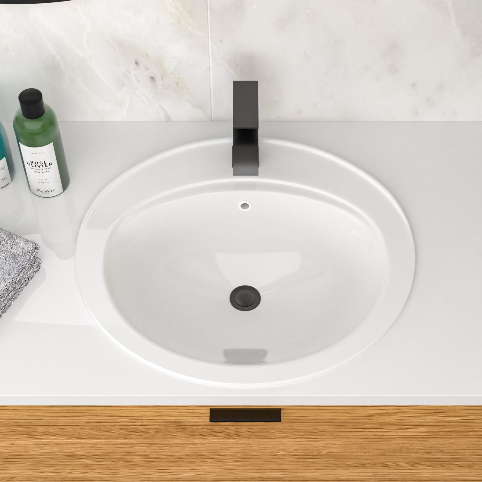21.8 Inch Drop-In Bathroom Sink by HouseOfZazla