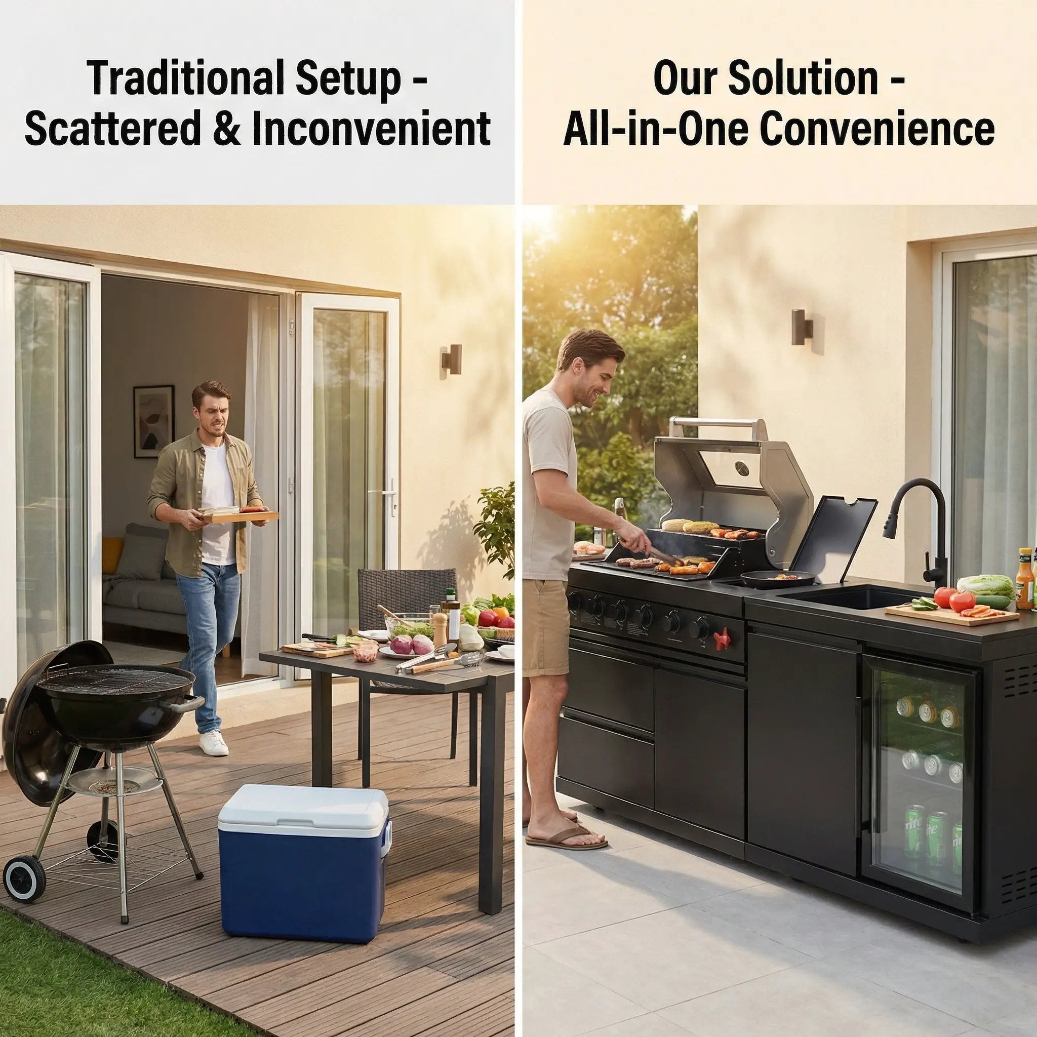 84-Inch Deluxe Stainless Steel Gas Outdoor Kitchen Barbecue Island Grill by HouseOfZazla