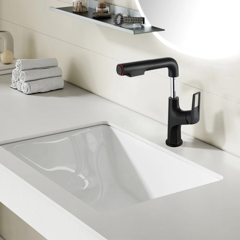 Pull Down Vessel Faucet With Lift Spout & Dual Spray Modes by HouseOfZazla