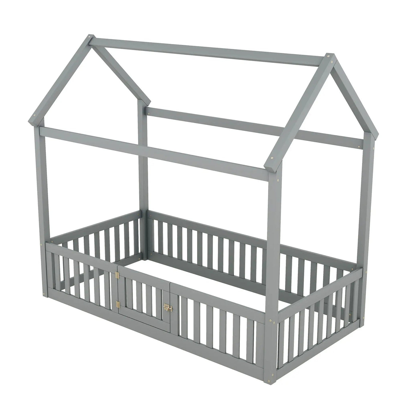 Wood House Bed With Fence And Door by Unique Piece Furniture