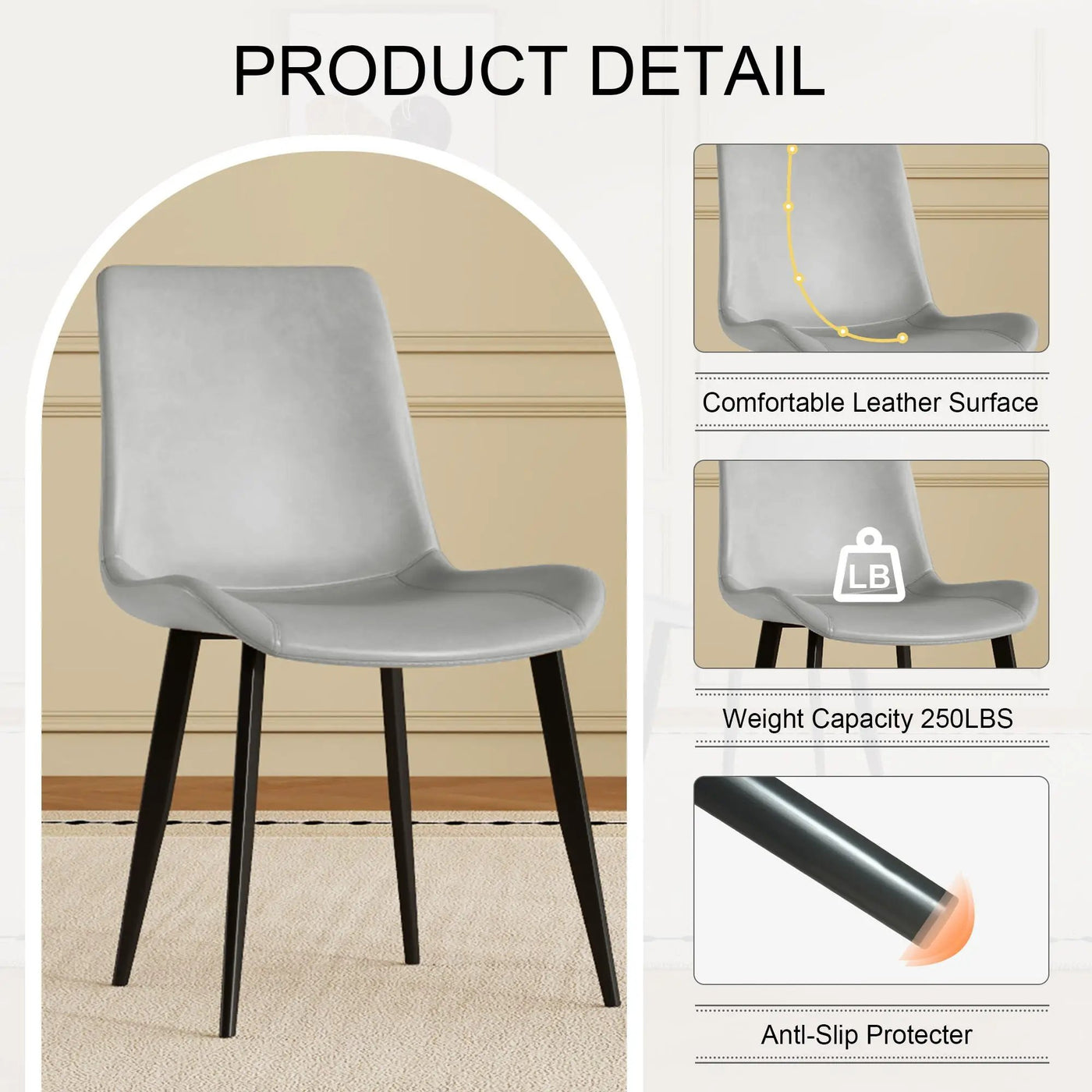 Modern Dining Chair With Carbon Steel Legs by HouseOfZazla