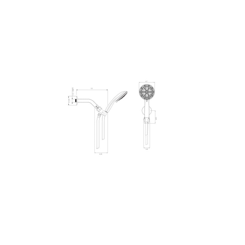 Multi Function Adjustable Hand Shower 7 Function Hand Shower, Wall Mounted - Brushed Nickel by HouseOfZazla