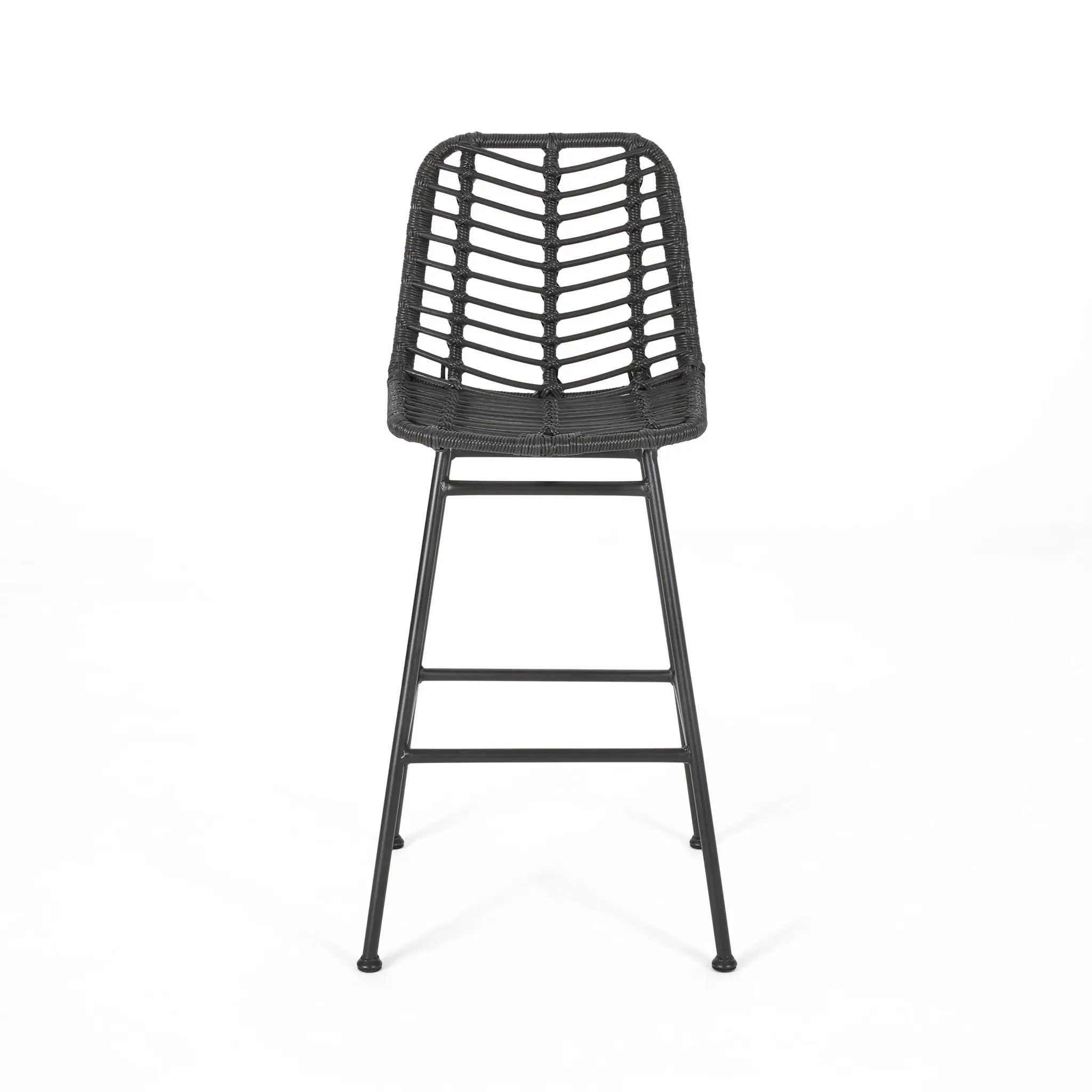 Sawtelle Outdoor Wicker Barstools (Set of 2) by HouseOfZazla