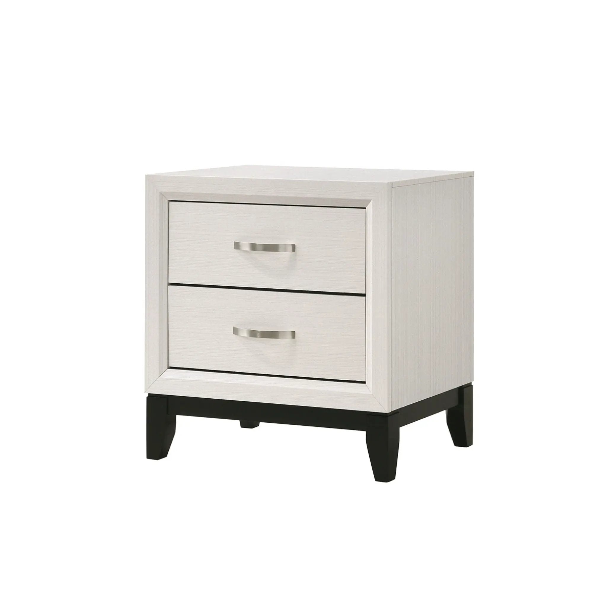 2 Drawer Nightstand With Handles Furniture For Bedroom - White by HouseOfZazla