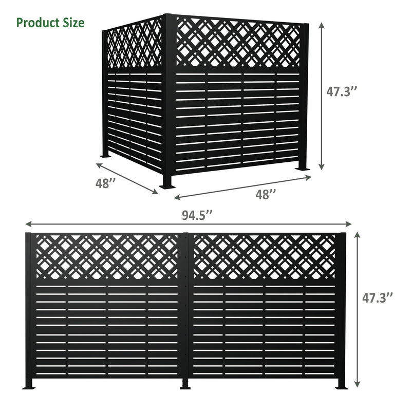 W48'' x H47.3'' x 2 Panels Metal Privacy Screen by HouseOfZazla