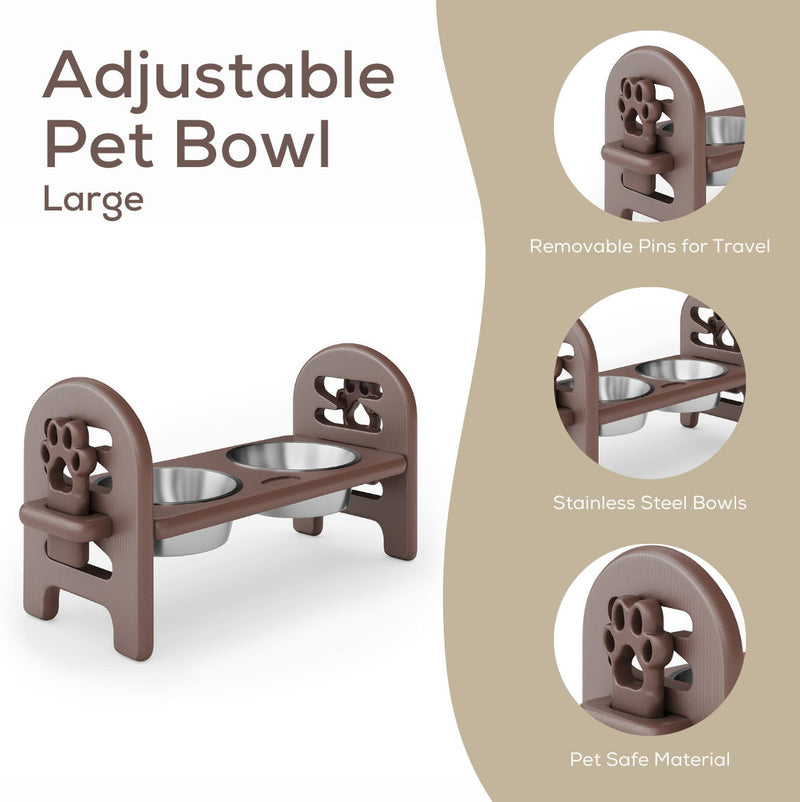 Adjustable Pet Bowl Travel Ready HDPE Durable Poly Lumber Recycled by HouseOfZazla