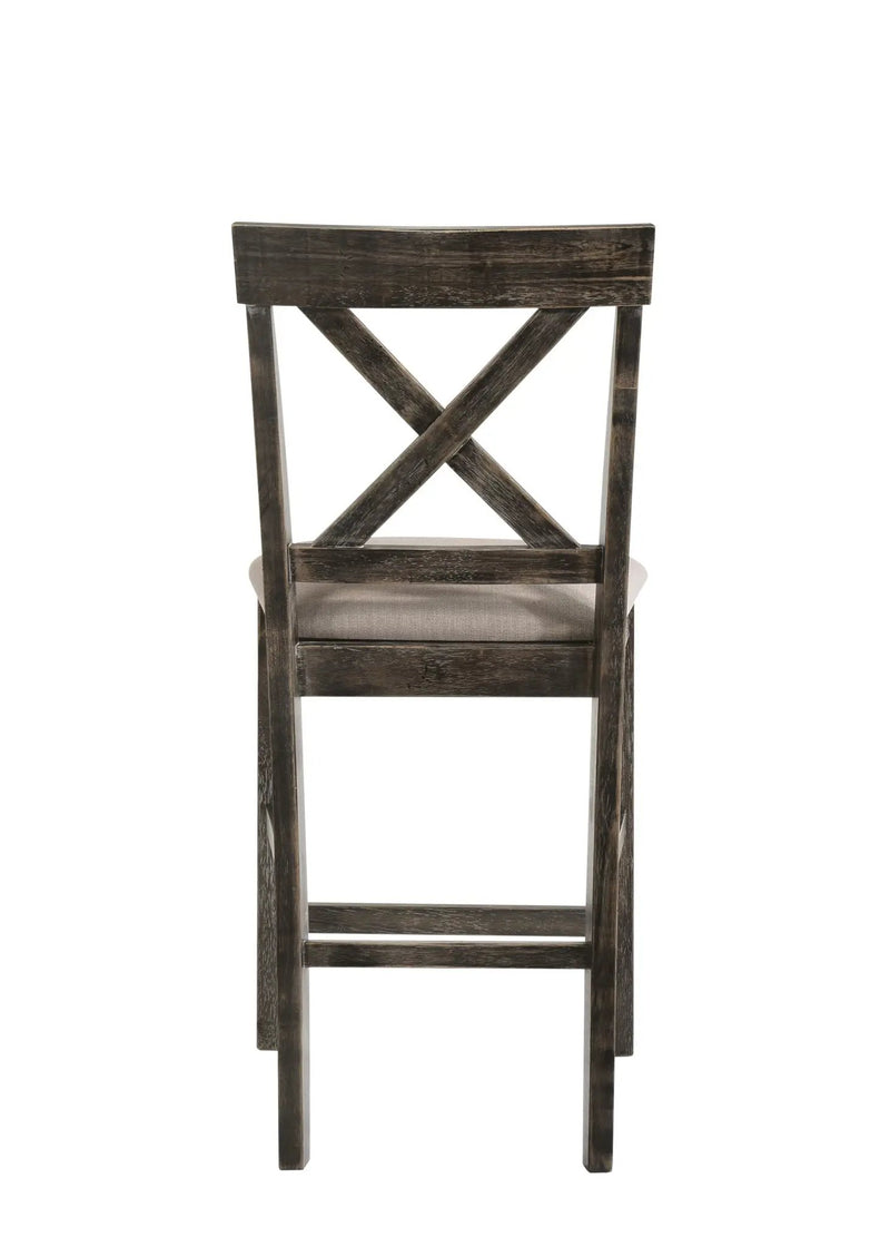 Martha II - Weathered Counter Height Chair (Set of 2) - Gray / Tan by Unique Piece Furniture