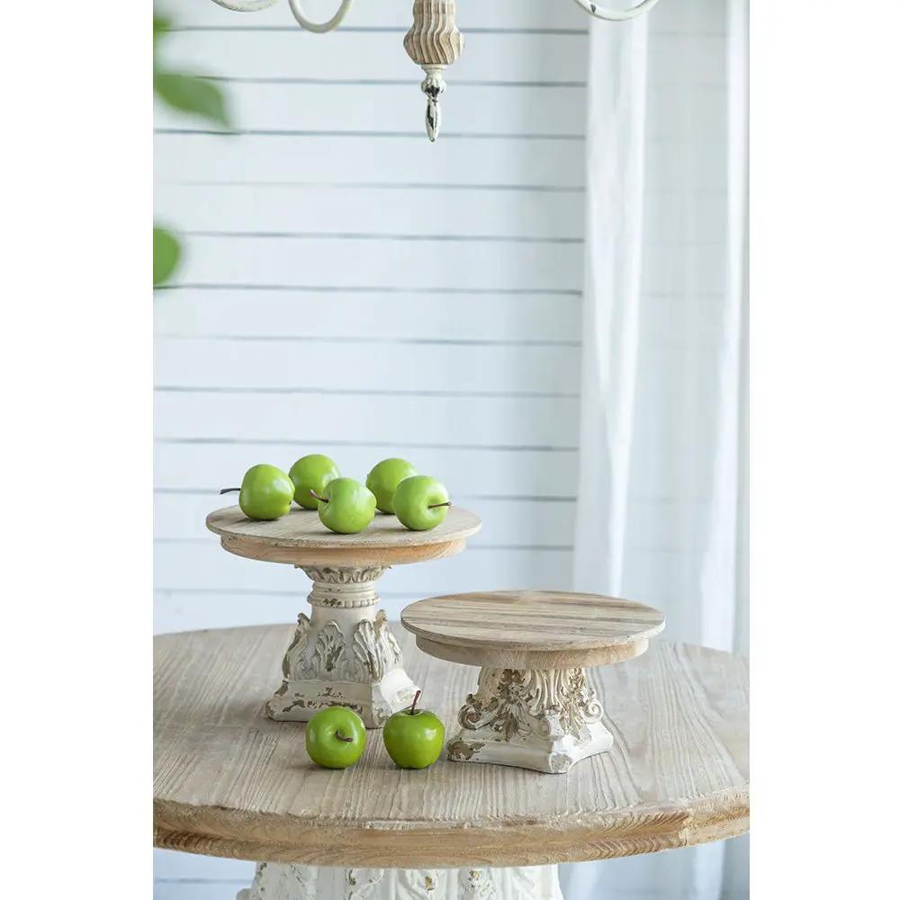 Cake Stand, Cake Plate With Magnesium Base - Cream / Brown by HouseOfZazla