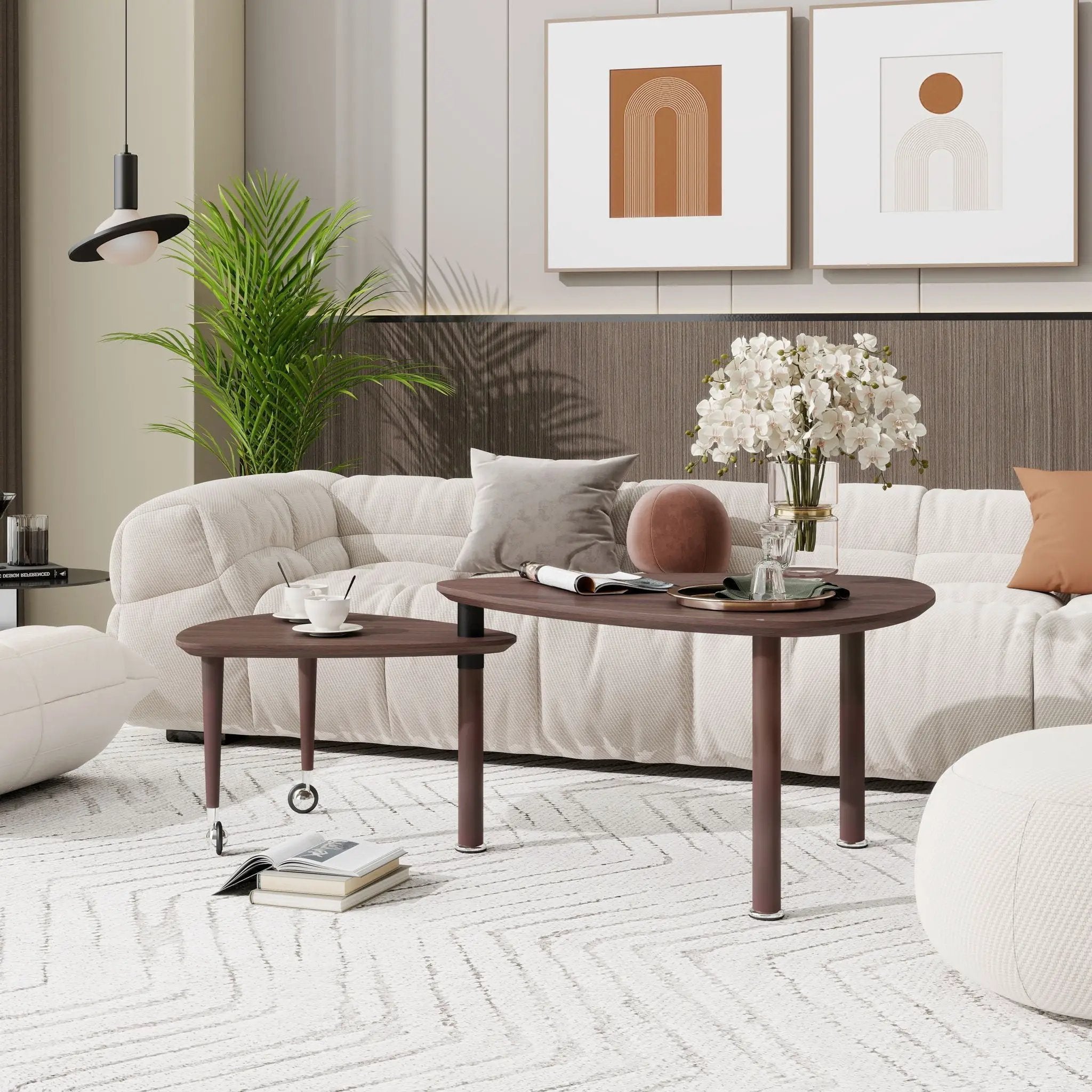 360 Degree Rotatable Coffee Table With Solid Legs by HouseOfZazla