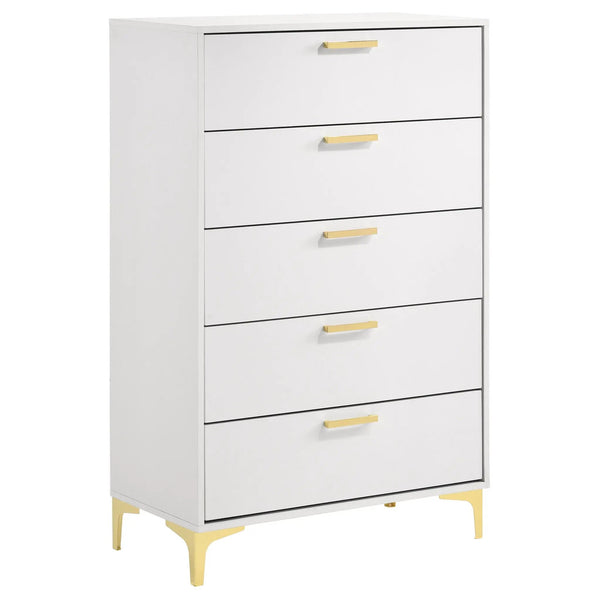 Karena - Rectangular 5 Drawer Chest - White