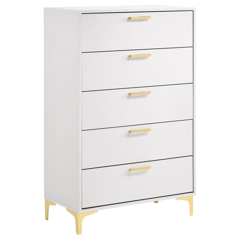 Karena - Rectangular 5 Drawer Chest - White