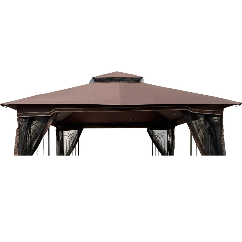 Patio Double Roof Gazebo Replacement Canopy Top Fabric by HouseOfZazla
