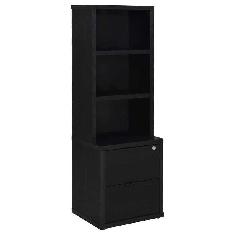 Westpark 3-shelf Bookcase USB and Lockable Drawer Black by Unique Piece Furniture