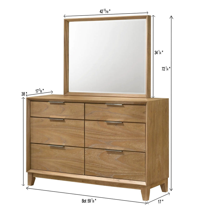 6 Drawer Storage Dresser, Bedroom Furniture - Natural Wood by HouseOfZazla
