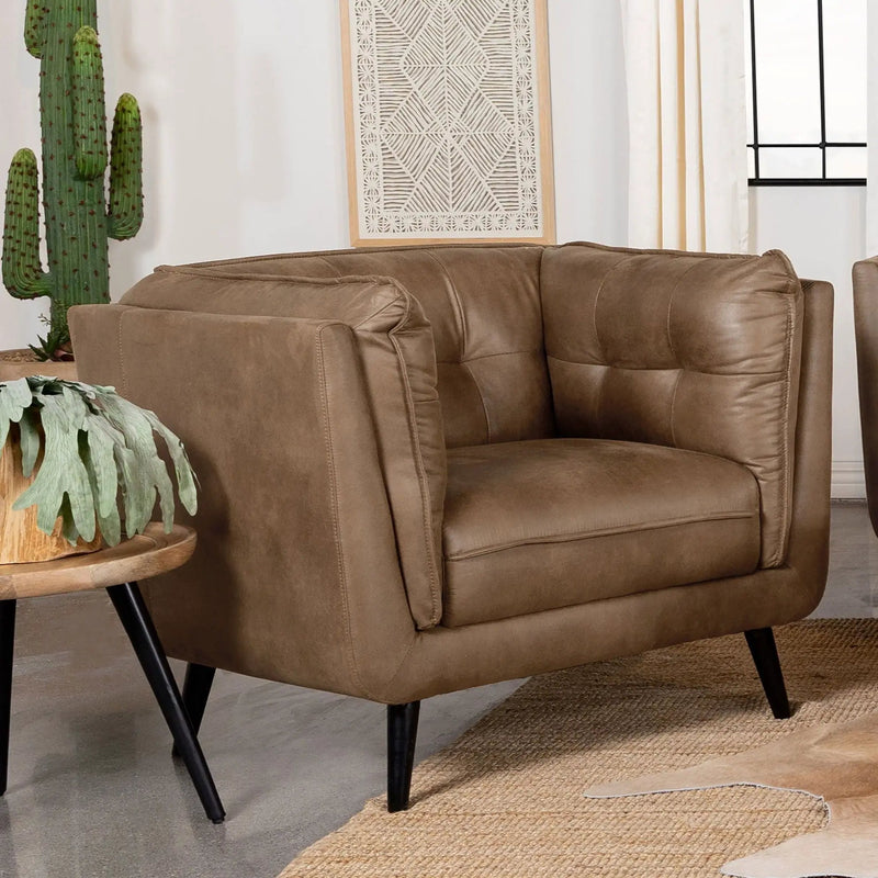 Maximillion - Tuxedo Arms Chair - Brown by HouseOfZazla