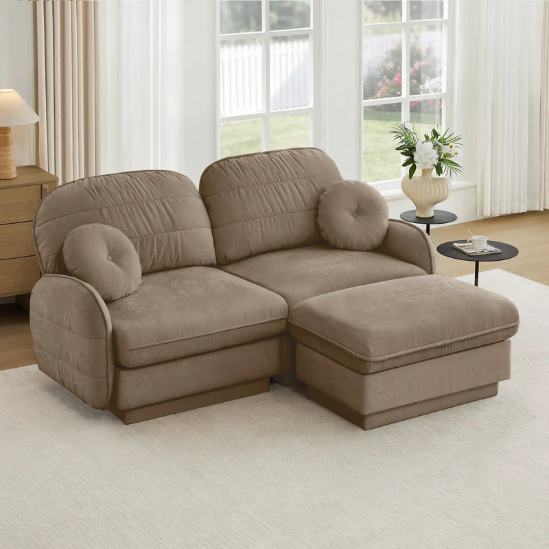 Chenille Cloud L-Shaped Loveseat Sofa by HouseOfZazla